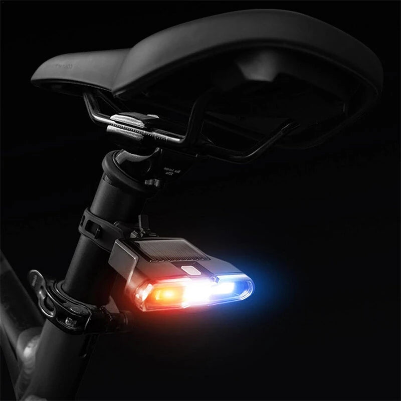 Bikight Solar Bike Taillight 300mAh Battery 7 Light Modes Type-C Charging IPX7  Waterproof Bicycle Rear Light for MTB Bike Motorcycle Electric Vehicle
