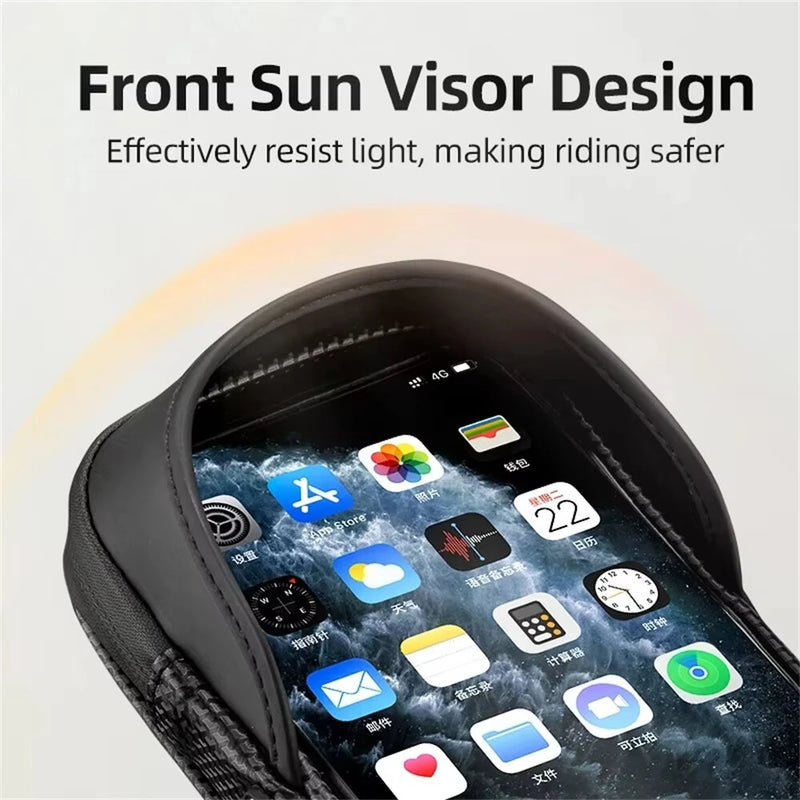 ROCKBROS B17-7 6.2'' Portable Touch Screen Phone Holder Bicycle Bag 360 Adjustable Waterproof Bike Front Frame Bag