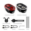 CYCLAMI CY300T 2PCS Bicycle Smart Front Rear Brake Sensing Lights Waterproof Type-C Charging Bike Lighting Headlight Warning Taillight for MTB Road Cycling