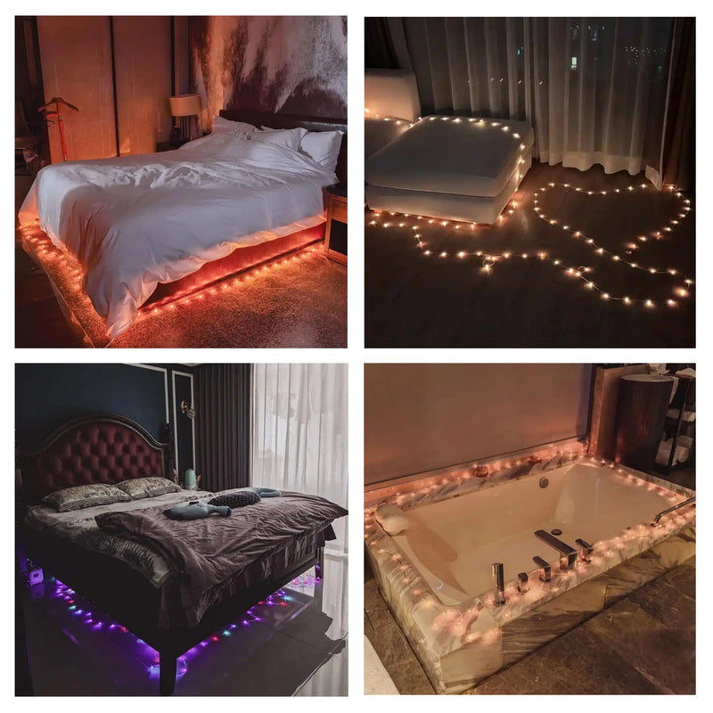 Nextool 2 in 1 Outdoor Camping Lights 7 Lighting Modes 12 Meters 20S Recovery Curly Camping Fairy Lights, IP67 Waterproof, Usb Charge, With Music And APP Smart Control RGB Ambient Light Strip For Tent, Camping, Garden, Interior Decoration