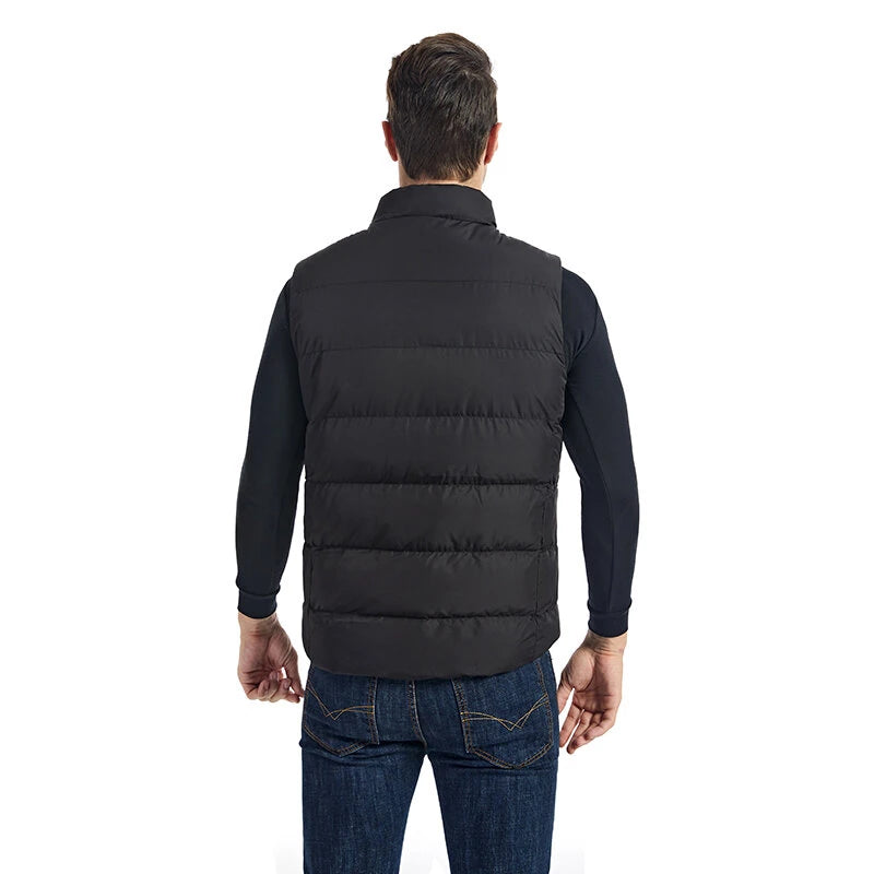 TENGOO HP-15 Uniex Heated Vest- 15 Areas Heating Temperature, with Digital Display, USB & DC Electric Thermal Clothing Winter Warm Vest Outdoor Sports Coat