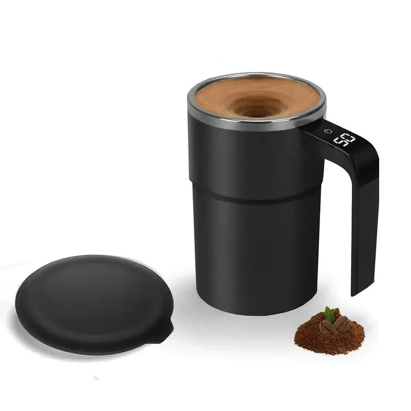IPRee Intelligent Magnetic Auto-Stirring Cup with LED Display Temperature 380ml Rechargeable Portable Mixing Coffee Mug For Home & Office Use
