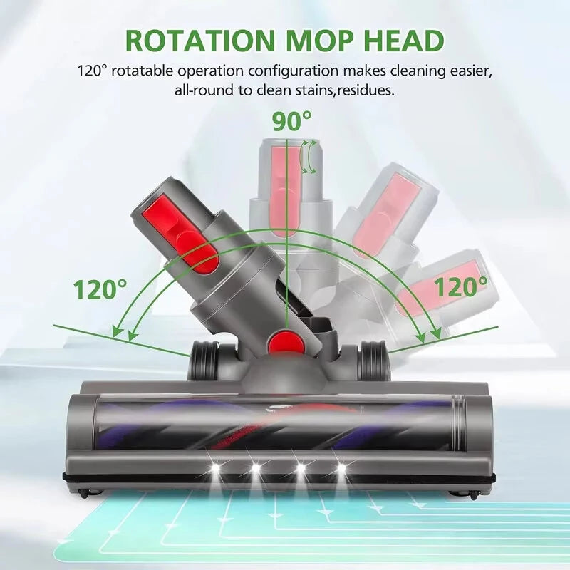 Roller Brush Head forDyson V7 V8 V10 V11 V15 with LED Headlight Premium ABS Replacement Part 966489-08 966489-11