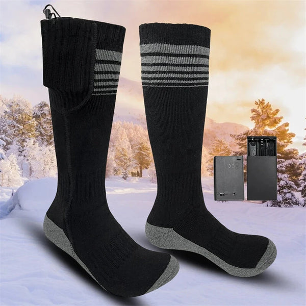 TENGOO 1 Pair Unisex Heated Socks With USB Thermal Insulated Socks Winter Electric Heating Socks Outdoor Spots Heated Boot Camping Skiing Socks