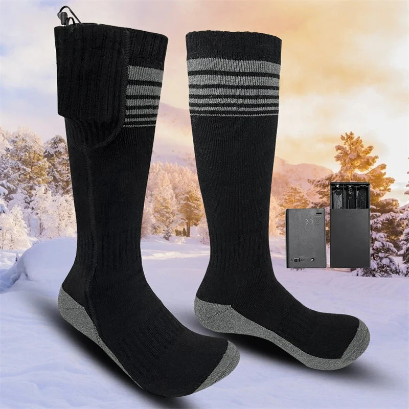 TENGOO 1 Pair Unisex Heated Socks With USB Thermal Insulated Socks Winter Electric Heating Socks Outdoor Spots Heated Boot Camping Skiing Socks