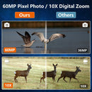 IPRee High Definition Infrared Night Vision 10X Zoom Digital 5K  60MP Outdoor Telescope Camera for Hunting Camping