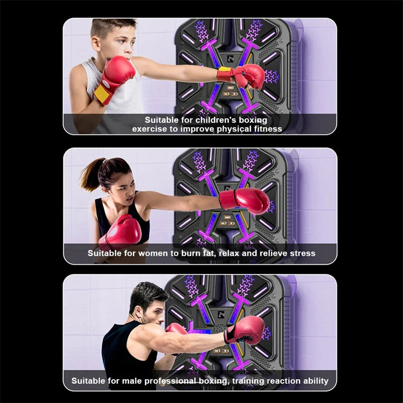 KALOAD Smart Music Bluetooth Boxing Machine Adult Children Sports Fitness Boxing Trainer Home Exercise Response Training Boxing Wall Target with Glovers