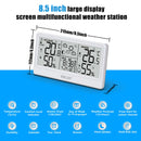 BALDR 8.5" LCD Screen Weather Station RCC Alarm Clock Digital Temperature Humidity Meter Weather Forecast Calendar Moon Phases Wireless Forecast Sensor
