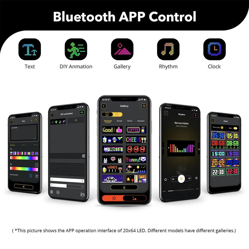 Smart Bluetooth Flexible LED Pixel Screen Strip 5V USB DIY Graffiti Logo LED Matrix Pixel Scrolling Display Advertising Light