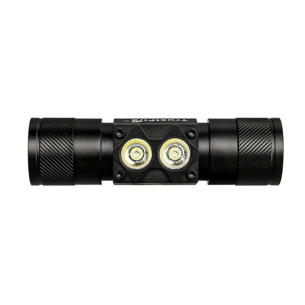 Trustfire H5R 600 Lumens Headlamp 150 Dual Lamp LED USB Rechargeable Headlights 180 Adjustable IP68 Head Torch 18650 Flashlights with Power Indicator for Outdoor Cycling Adventure Fishing