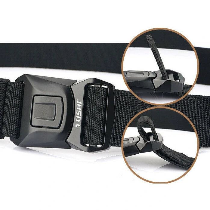 TUSHI 2023 Tactical Belt 125cm*3.8cm Nylon Polyester Waistband Metal Quick Release Buckle Men Tactical Girdle