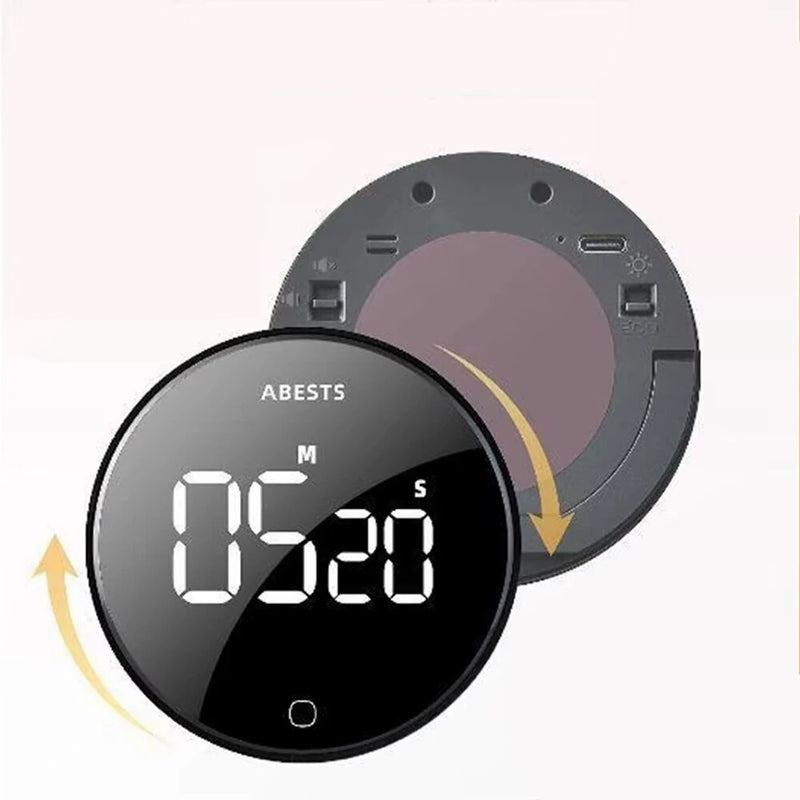 Magnetic LED Digital Timer Stopwatch Alarm Countdown Timer Rotating Volume Adjustment For Kitchen Cooking Learning