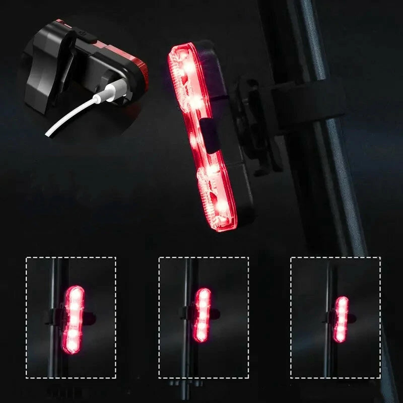 Bike Rear Light  USB Rechargeable Bicycle Tail Light For Cycling Helmet Backpack Safety Warning TailLight