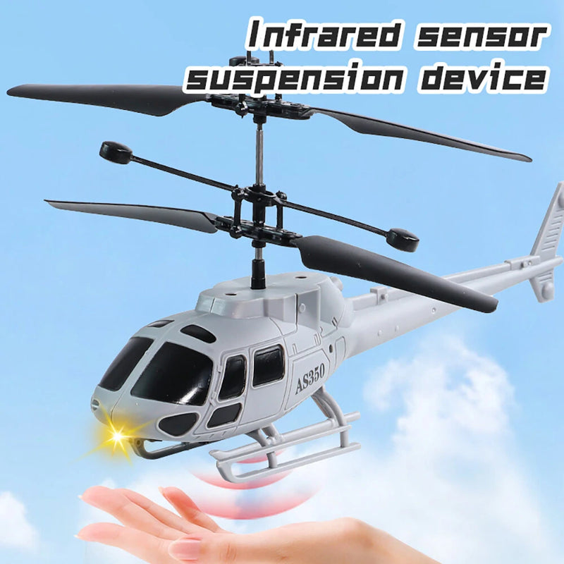 AS350 Simulation Black Wing Helicopter Induction Fighter Suspension Light Charging Drop-resistant Induction Remote Control Helicopter