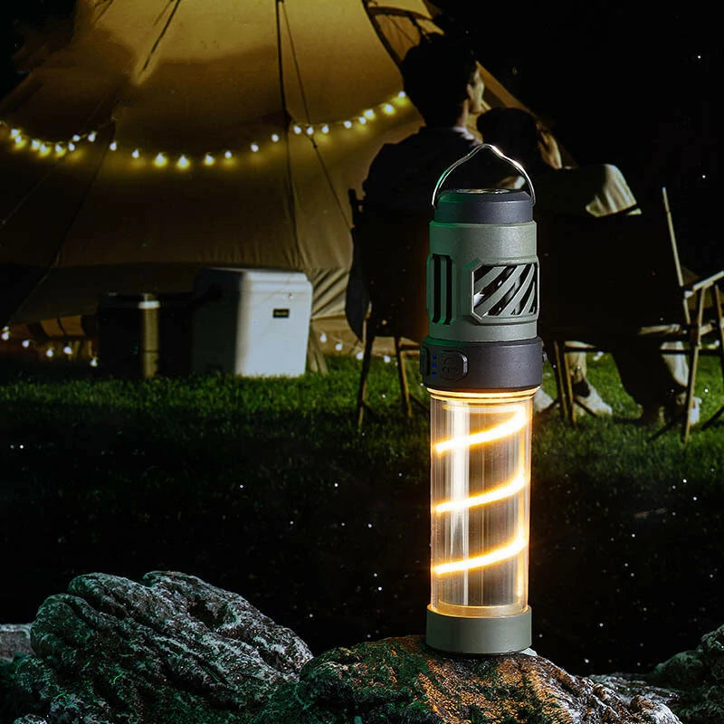 3 in 1 Camping Lantern USB Rechargeable Camping Light 1500mAh High Power Mosquito Lamp IP44 Waterproof with Triangle Bracket Telescoping Tripod Outdoor Light for Outdoor Camping