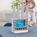 PLERY R605 4G LTE WiFi Router with Nano SIM Card Slot 300Mbps 4 External Antennas Booster 2.4G WiFi6 Repeater Long Range WiFi Extender