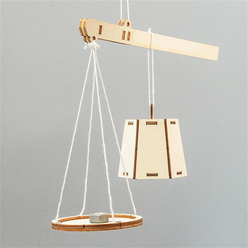 Wooden Weighing Beam Scale Model Assembly Kit DIY Children's Science Experiment Education Puzzle Toy Student Technology Small Production
