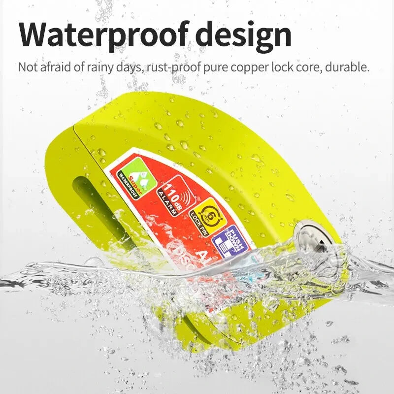 Smart Bicycle Disc Brake Lock 110dB Loud Alarm Anti-thief Protection Aluminum Alloy Waterproof Reminding Rope Lock for Bike Motorcycle