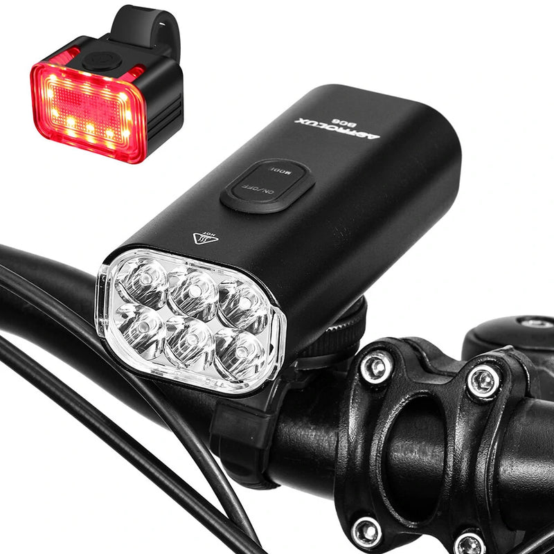 Astrolux BC6 2000Lm Super Bright Bike Headlights 6 LED Large Beads 4800mAh Battery IPX6 Waterproof 5 Light Modes Type-C Fast Charge Aluminum Alloy Bicycle Front Light Flashlight