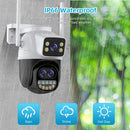 Three Lens 9MP HD 8X Zoom Security Camera WiFi Outdoor IP66 Waterproof Human Detection Night Vision Two Way Audio Smart Tracking ICSEE App Camera