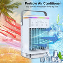 Mini Air Conditioner 700ml High-Capacity USB Cooling Fan with Four-Speed Wind Setting Mood Lighting and Natural Wind Mode Ideal for Bedroom Cooling and Air Humidification