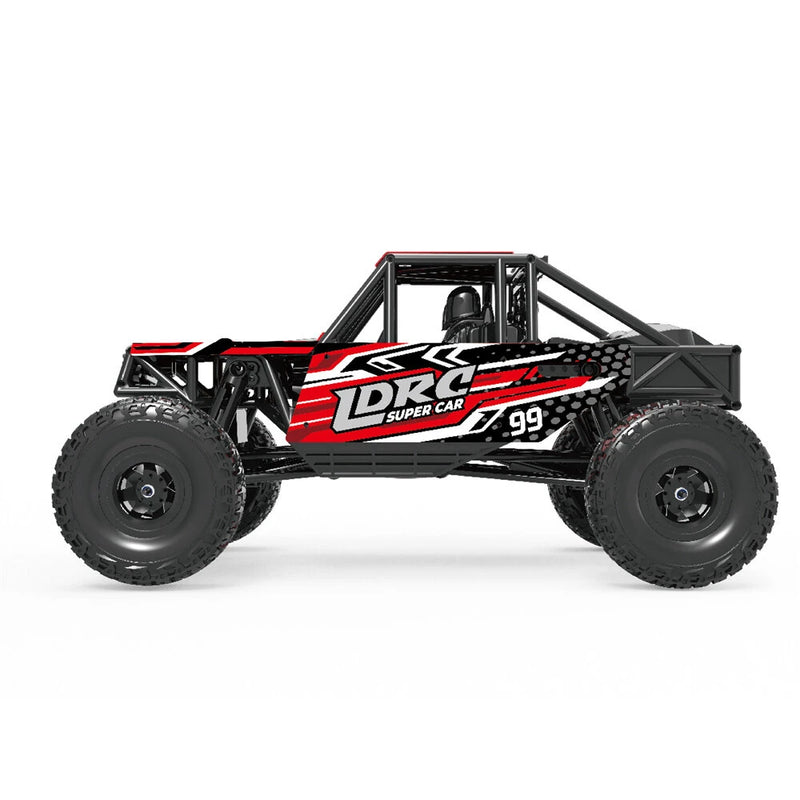 LDRC 18499 Waterproof Driving Version RTR 1/18 2.4G 4WD RC Car Rock Crawler Pipe Rack Off-Road Climbing Truck LED Light Full Proportional Vehicles Models Straight Bridge Axle Toys