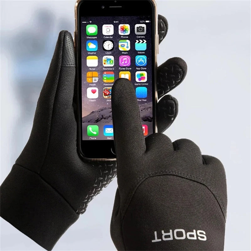 XANES Winter Outdoor Sports Cycling Gloves Windproof Waterproof Fleece Cold-Proof Ski Finger Touchscreen Non-Slip Motorcycle Gloves