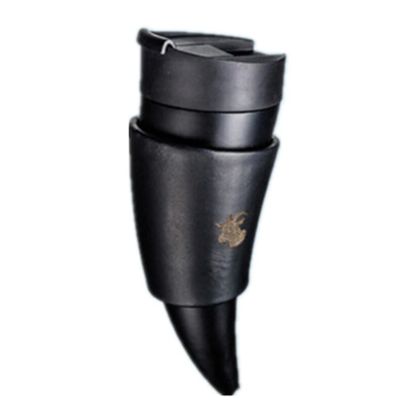 IPRee 230ML Creative Goat Horns Coffee Mug Vacuum Cup Thermos Flask Tea Cups Travel Couple Water Bottle with Rope Cold Cup Tumbler