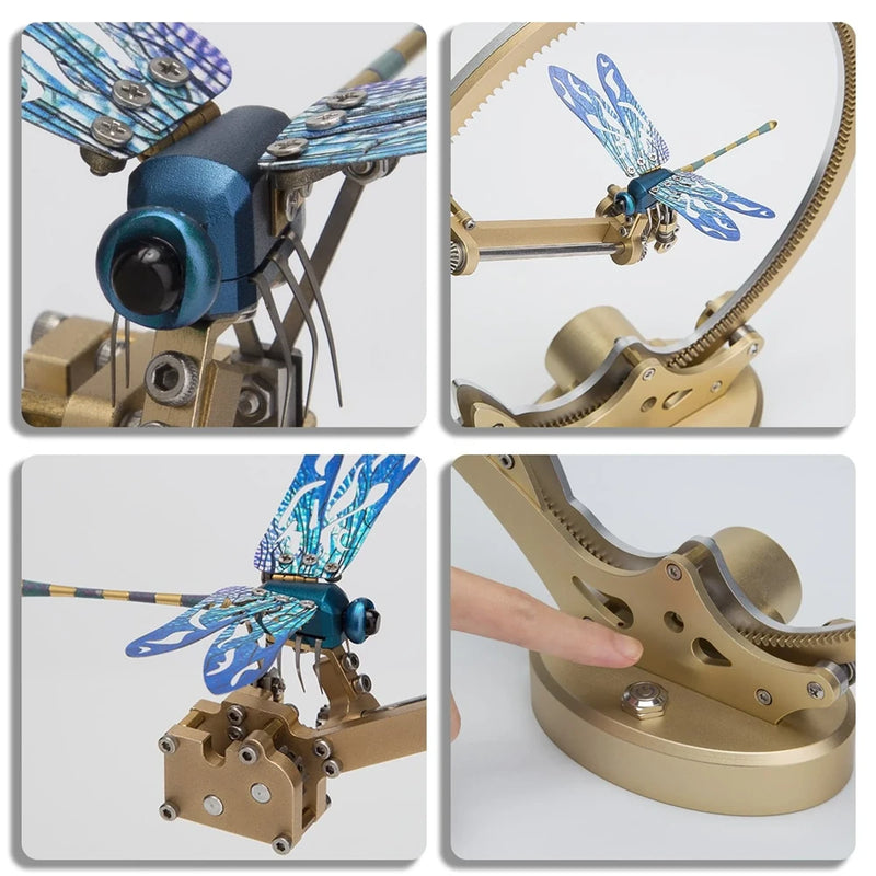 TECHING Flying Dragonfly Sculpture 3D Metal Model DIY Assembly Kit Excellent STEAM Educational Science Discovery Toys Kids Children Gift
