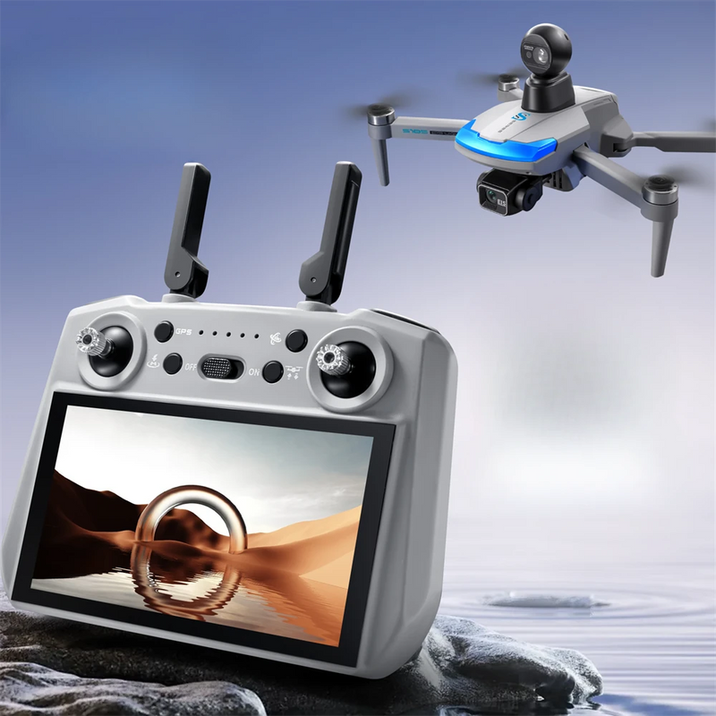 YLR/C S185 GPS 5G Repeater Digital FPV with 2.7K HD Camera 3-Axis EIS Mechanical Gimbal Obstacle Avoidance 7.2inch Touchable LCD Screen Controller Brushless Foldable RC Drone Quadcopter RTF