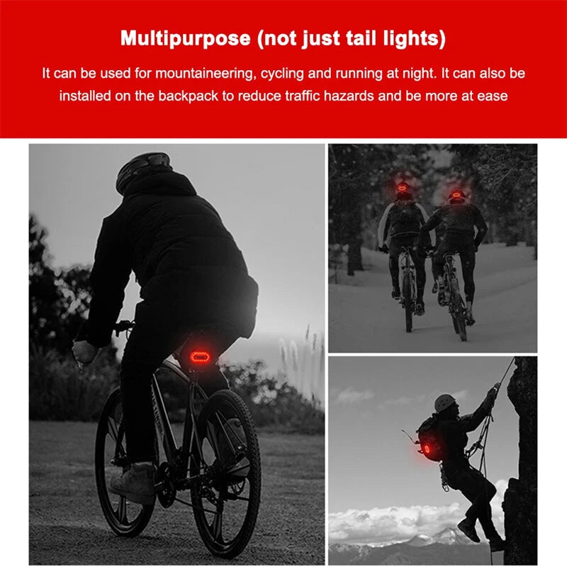 BIKIGHT Colorful RGB USB Rechargeable LED Bike Taillight 14 Light Modes Waterproof Safety Rear Light for Night Riding Cycling Equipmen
