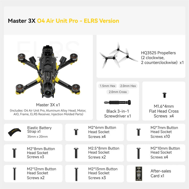 SpeedyBee Master 3X Modular 171mm 4S F4 FPV Racing Drone PNP BNF with O4 Pro / Power Version Optional