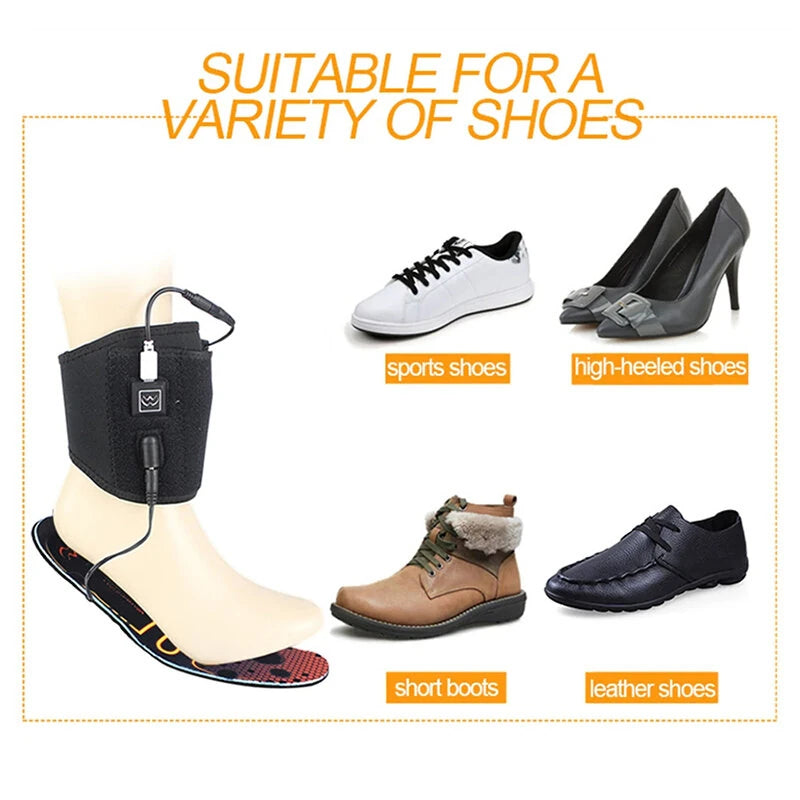 TENGOO Winter USB Rechargeable Heated Insoles 3 Levels Feet Warm Shoe Pad Thermal Electric Foot Warmer Heating Feet Outdoor Sports