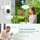 Sovmiku WTD714 4MP HD WiFi PTZ Camera Outdoor Wireless Solar Powered IP Camera Night Vision PIR Motion Detection Two-way Audio Built-in 8000mAh Battery Video IP Surveillance Camera Long Time Standby