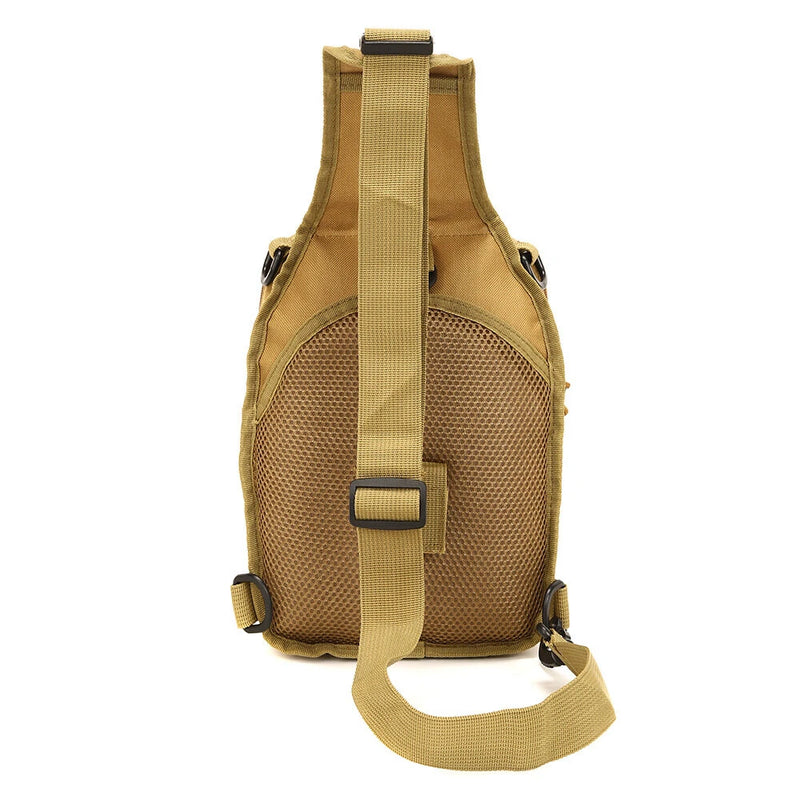 600D Oxford Shoulder Bag Waterproof EDC Molle Fanny Pack Military Tactical Backpack Multi-Pocket Zipper Chest Bag for Outdoor Camping Hiking