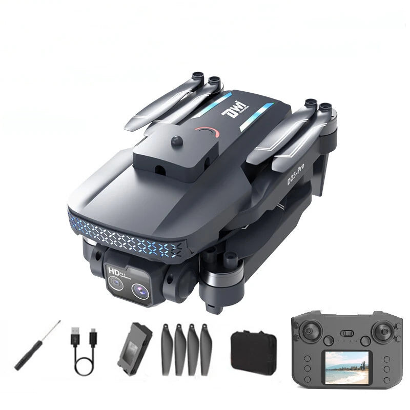 DWI D25 WiFi FPV with 2.8inch LCD Screen Controller HD Dual Camera Servo Gimbal Liftable 360 Obstacle Avoidance Brushless Foldable RC Drone Quadcopter RTF