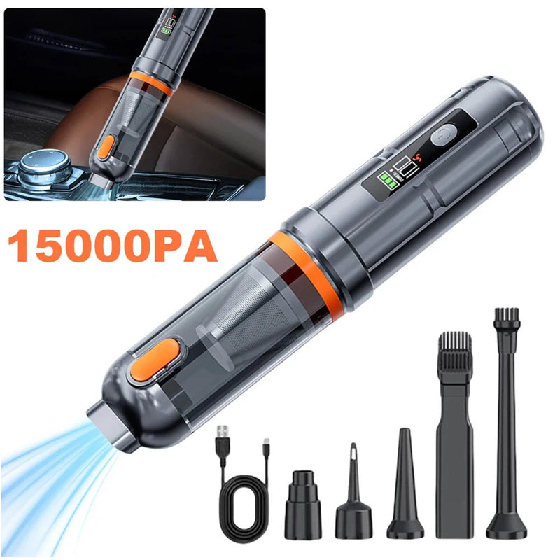 Tevorex 15000PA Handheld Vacuum Rechargeable Portable Cordless Compressed Air Duster with Brushless Motor Air Blower for Car Home