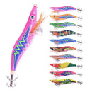 ZANLURE 10pcs Luminous Wooden Shrimp Fishing Lures Artificial Squid Hook Hard Bait for Octopus Cuttlefish