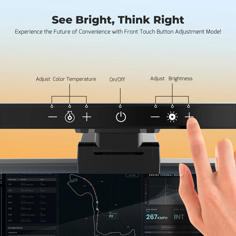BlitzMax BM-ES1 Monitor Light Bar Stepless Dimming & Color Temperature with Memory Function for Home Office