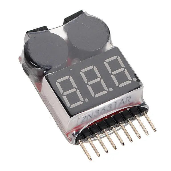 5Pcs 2 in 1 Lipo Battery Low Voltage Tester 1S-8S Buzzer Alarm