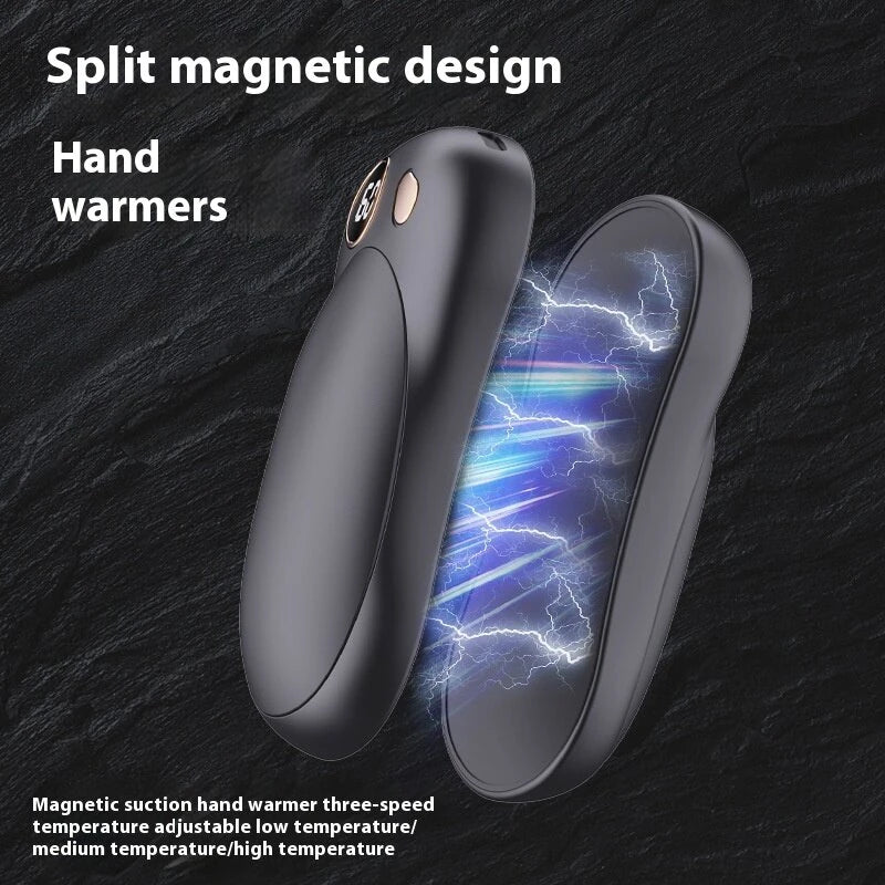 Magnetic Hand Warmer USB Charging Split Self-Heating Hand Warmer Portable Charging Treasure Three-Speed Adjustable Temperature