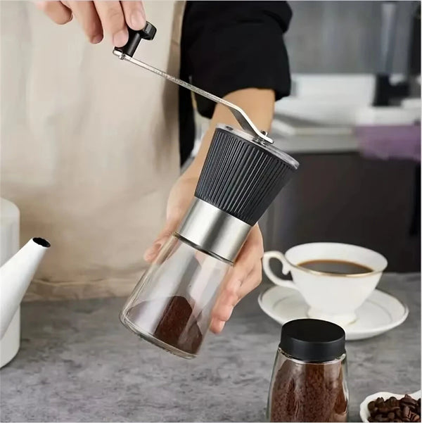 IPRee Manual Coffee Grinder Glass Portable Outdoor Coffee Machine Ceramic Grinding Core Pepper Grain Mill Coffeeware for Kitchen