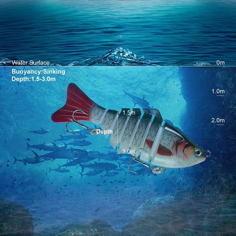 5pcs Multi-Section Fishing Lures 15.5g/10cm Sinking Swimbait Artificial Baits Fishing Tackle for Freshwater Saltwater Fishing