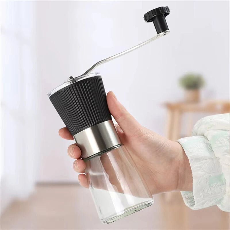 IPRee Manual Coffee Grinder Glass Portable Outdoor Coffee Machine Ceramic Grinding Core Pepper Grain Mill Coffeeware for Kitchen