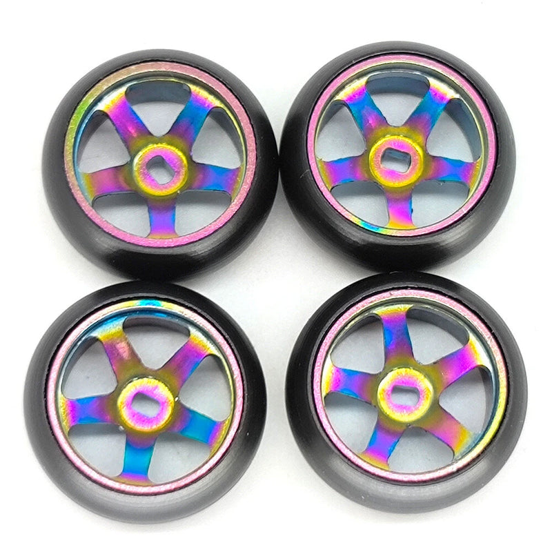 4PCS Drift Tires Wheels Metal Rims for Wltoys Mini-Q 1/28 K969 K989 P939 284131 On-Road RC Cars Vehicles Models Spare Parts D Versions