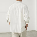 INCERUN Mens Color Block Striped Long Sleeve Shirt Loose Fit Lapel Top Casual Male Clothing S-5XL