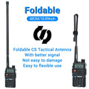 Abbree CS Tactical Antenna SMA Female Dual Band 144/430Mhz Foldable Walkie Talkie for Baofeng UV 5R 13 Pro 888S Quansheng UV K5