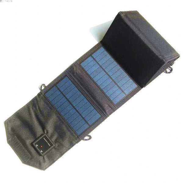 5V 15W USB Solar Chargers with 5 Folding Solar Panel Portable Solar Cell Waterproof Solar Battery Chargers Power Bank