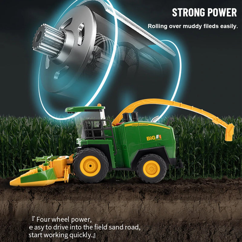 KORODY 6602 RTR 1/24 2.4G 6CH RC Car Harvester Truck Remote Control Farmer Models Smoke Light Sound Vehicles Machine Toys
