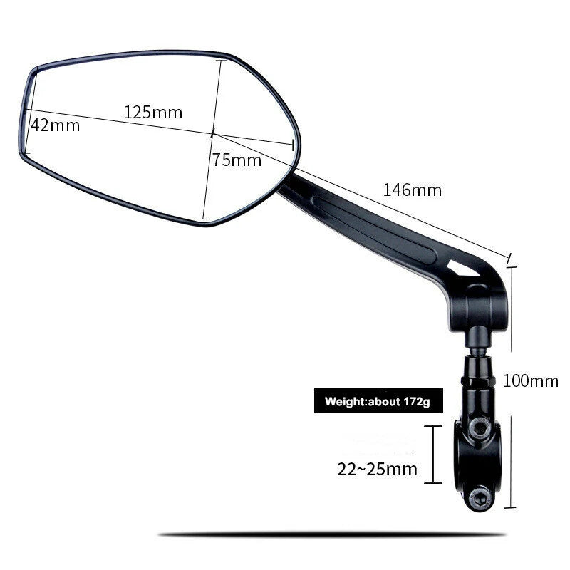 XANES 1 Pair HD View MTB Road Bike Mirrors 360 Adjustable Handlebar Rearview Mirror for Bicycle Motorcycle Accessories Rear Mirror